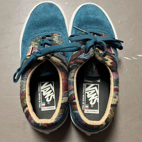 Vans Size 7.5 Dark Teal Geometric Print - Picture 3 of 7